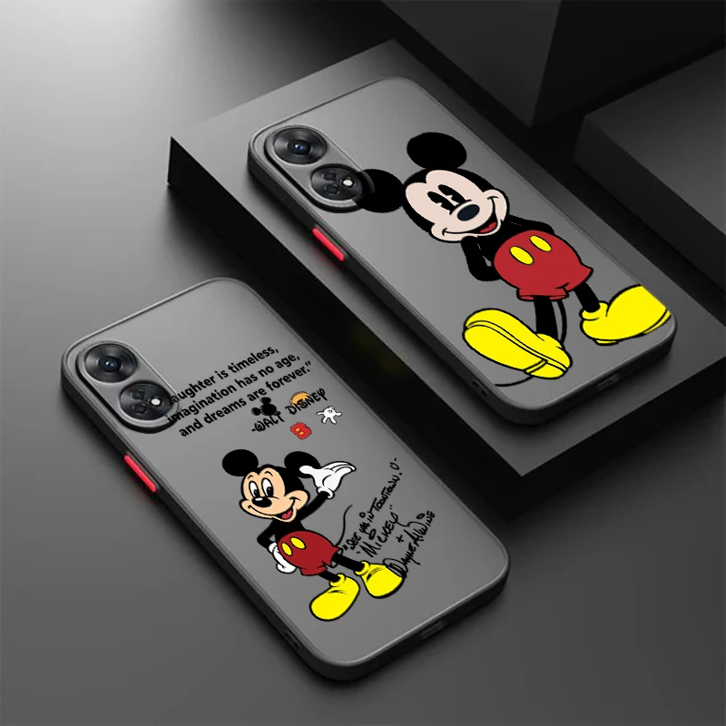 Disney Mickey Cool For OPPO Reno 8T 8 7 6 5 Z F SE Pro Plus Lite TPU Shockproof Frosted Translucent Phone Case