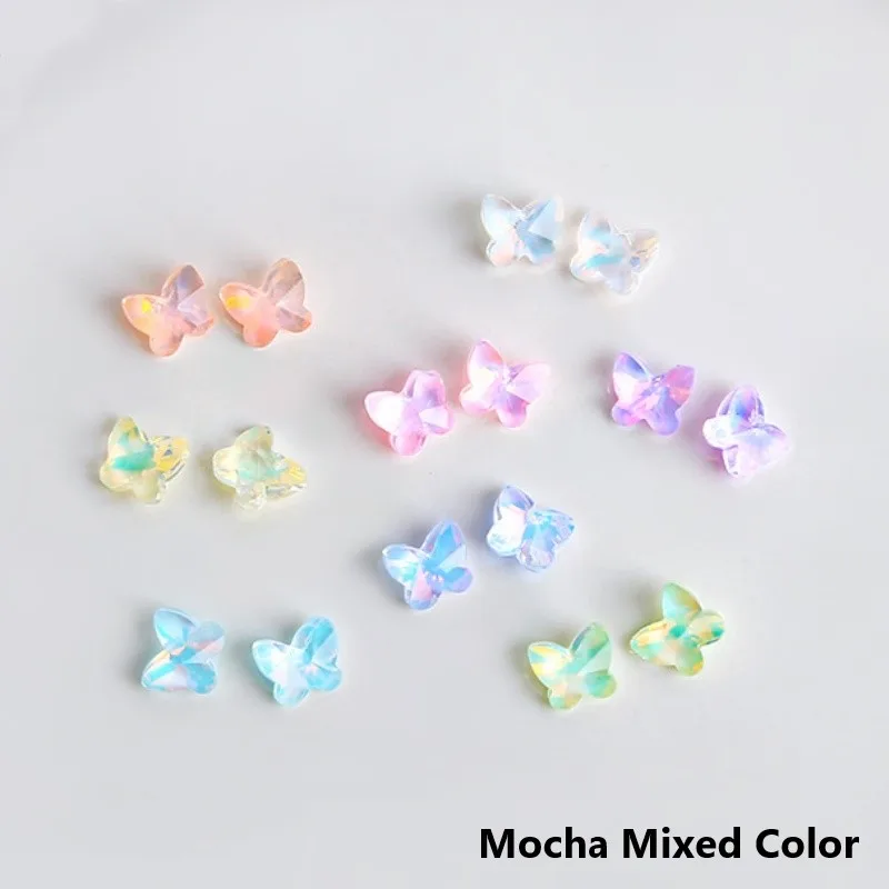 Papillon néon moka diamant multi-coupe, cristal pointu, bijoux pour ongles astronomiques, Super Rotterdam, accessoires en diamant kling, 5mm, 8mm