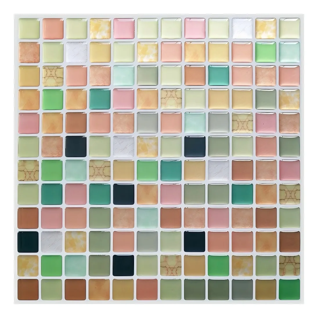 Mosaic kitchen oil-proof and high-temperature resistant 3D self-adhesive wall stickers, waterproof tile decoration for bathrooms view 6