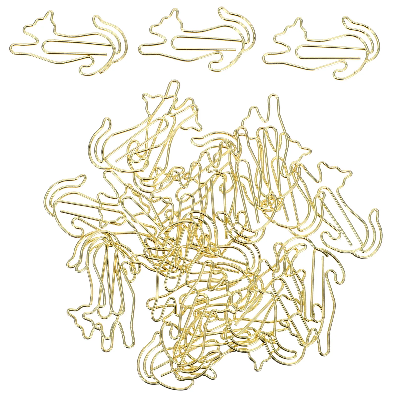 25pcs Animal Shaped Paper Clips Golden Metal Decorative Office Supplies Bookmark Stationery For Cards Files Notes Photo Holders