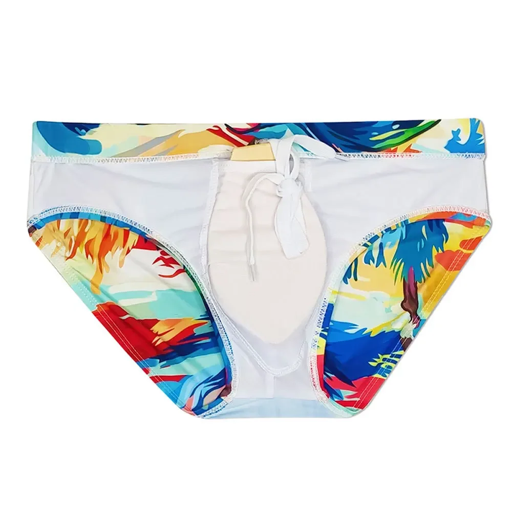 2025 Ink Art Swimwear Men Bikini Mens Swim Briefs Slip Sexy Push Up Pouch Swimwear Man Swimming Trunks Beachwear Bathing Suit