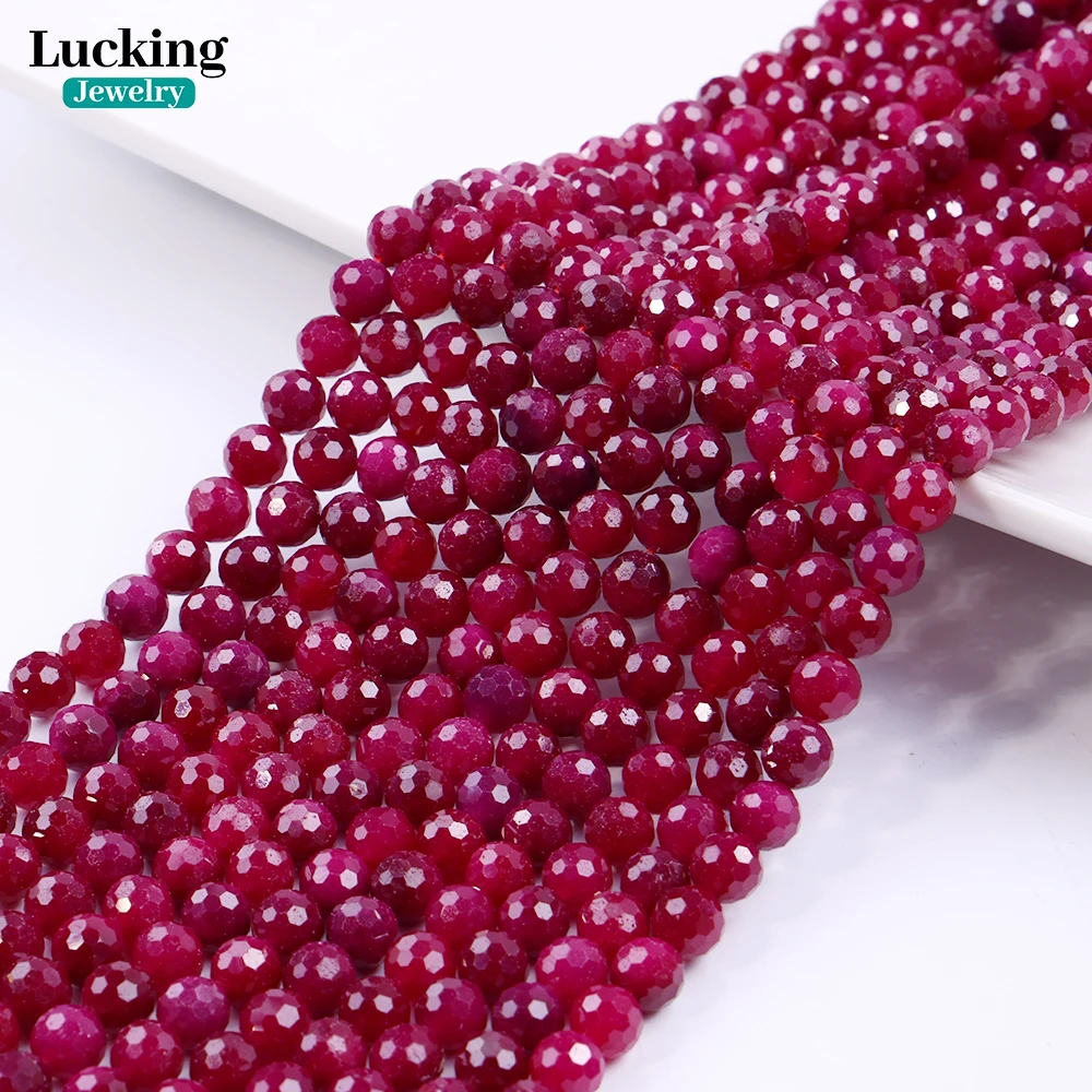 

Термообработанные натуральные рубиновые граненые бусины 5,8-6 мм, неокрашенные драгоценные камни для изготовления ювелирных изделий, идеальный подарок, духовные подарки