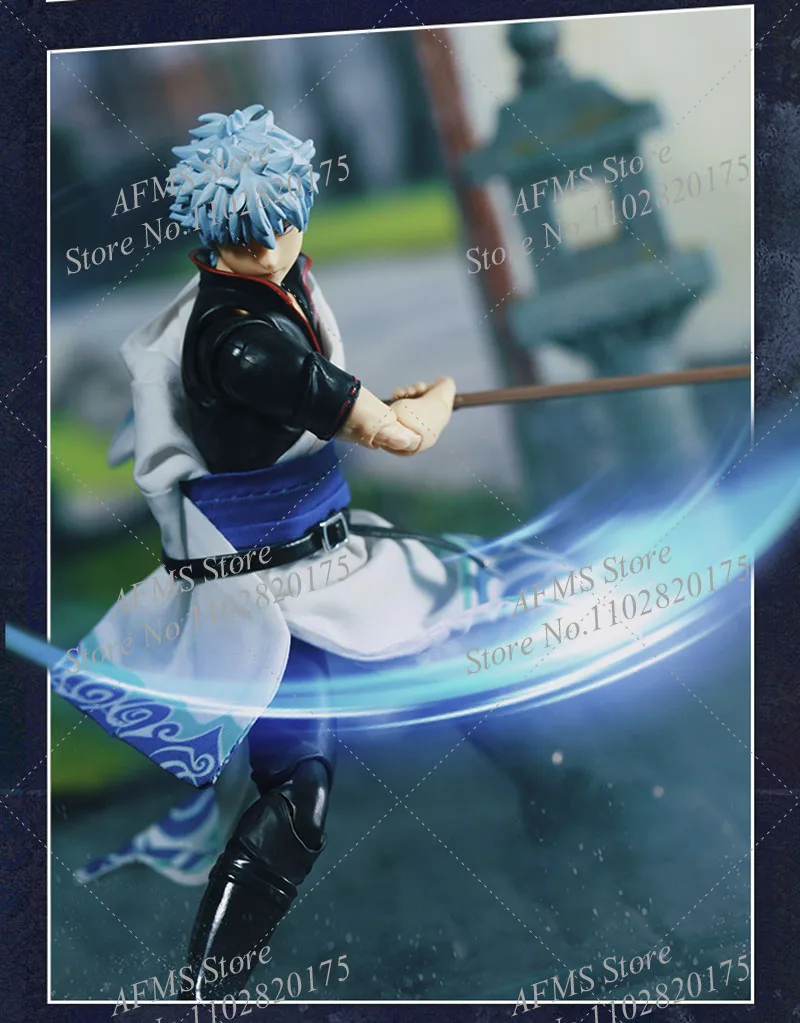 1/12 مقياس تحصيل الشكل أنيمي بوي الساموراي رداء كيمونو أبيض أزرق أنماط التمرير طباعة صالح 6 بوصة عمل الشكل الجندي #2