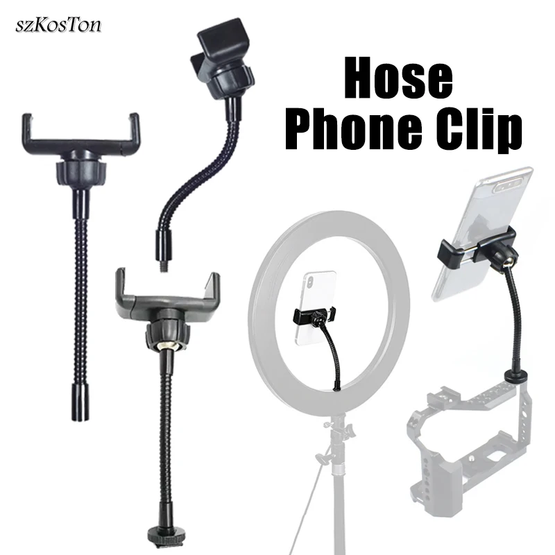 

Lazy Long Arm Phone Holder Flexible Hose Stand for Ring Light Clip Mount 360° Rotatable Phone Clamp for Live Streaming Selfie