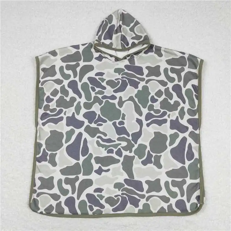 Hot Sale Fashion Baby Boys Girls Brown Camouflage Hooded Bathrobe Sleep Towel Wholesale Boutique Children Clothes RTS