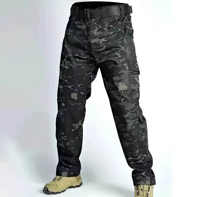 Mehrtaschen-Arbeitshose für Herren, wasserdichte Cargohose mit geradem Bein, strapazierfähige Outdoor-Hose, Wanderhose, Freizeithose, Frühlings-Jogger für Herren – Detail 13