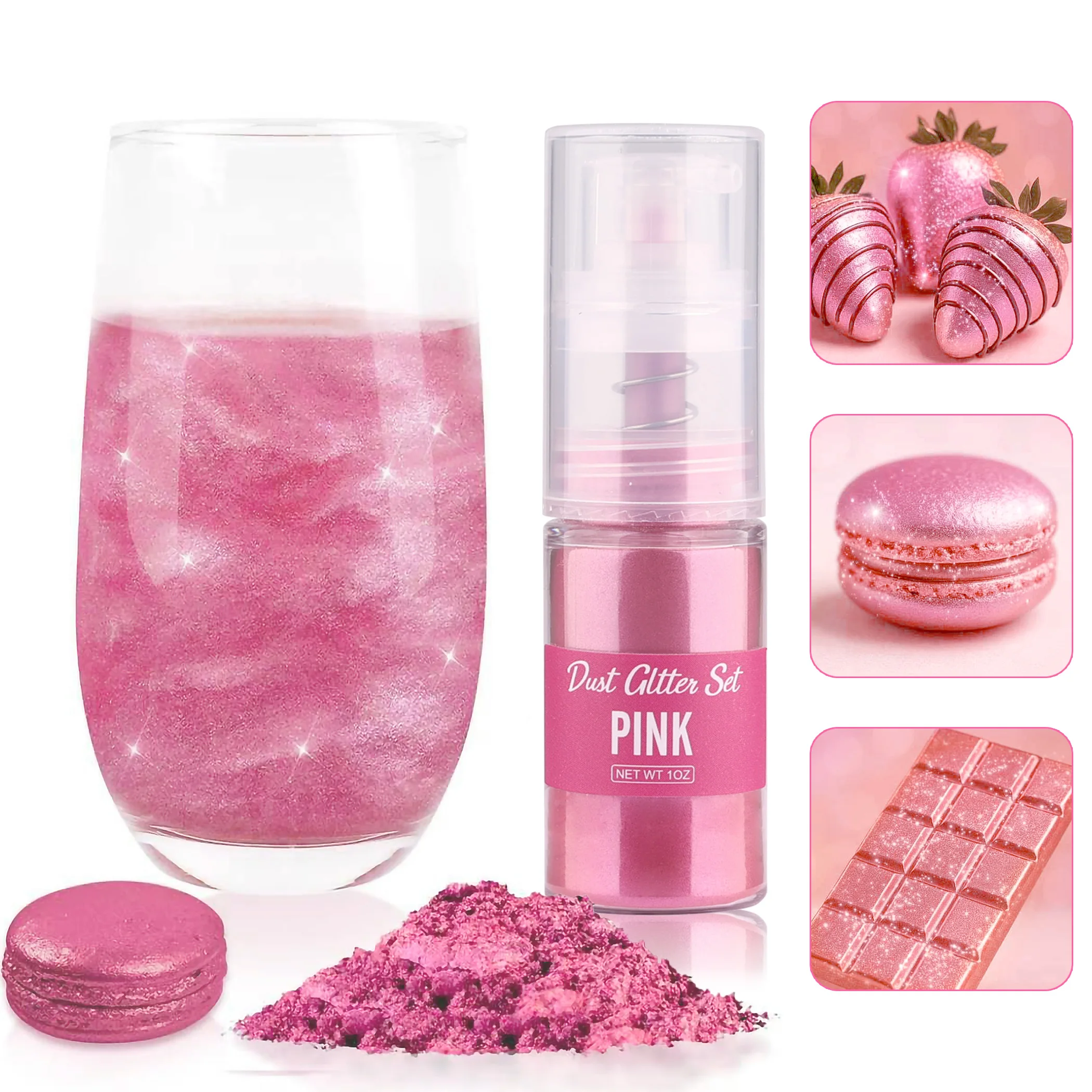 Glitter Cake Decoration Golden Powder Mousse Spray Bottle Baking Color Dust Fudge Macaron Chocolate Dye Baking Accessories