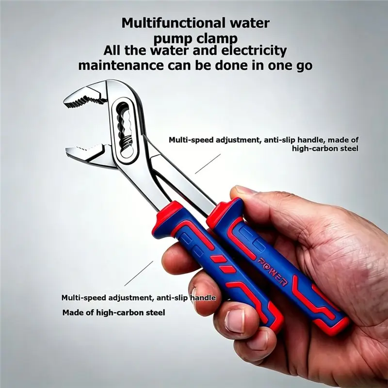 ABYN-10-Inch Adjustable Water Pump Pliers - Non-Slip Handles, Suitable For Pipe Repairs And Home DIY Projects