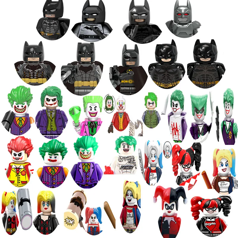 

Joker Batman Harley Quinn CatBuilding Blocks Hero Anime Bricks Dolls Mini Action Toy Figures Assemble Blocks Gift