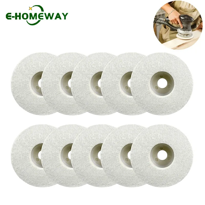 

2/5/10Pcs 100x16x10mm 4 Inch Wool Felt Buffing Pad - for Angle Grinder, Car Scratches Removing, Wood Buffing ,Metal Polishing