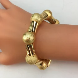 Yuminglai Fashion Luxury Gold Color Big Beaded Bracelet Bangle Dubai Jewelry Accessories for Women FHK17747