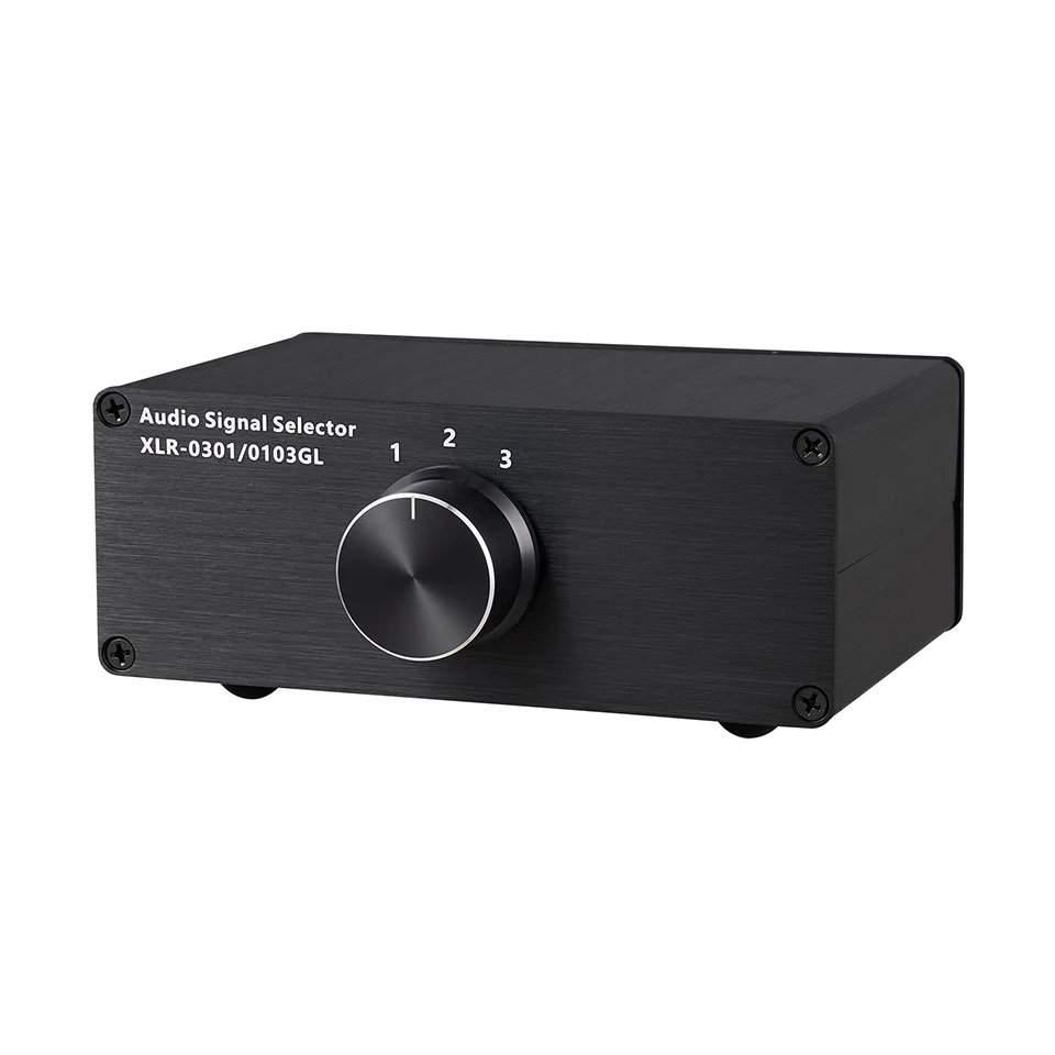 Audio Selector for Balancing Signal Sources and Amplifiers, 3-Channel XLR HiFi, for CD, DVD, Radio, Decoders 1 to 3 (3 in 1 Out)