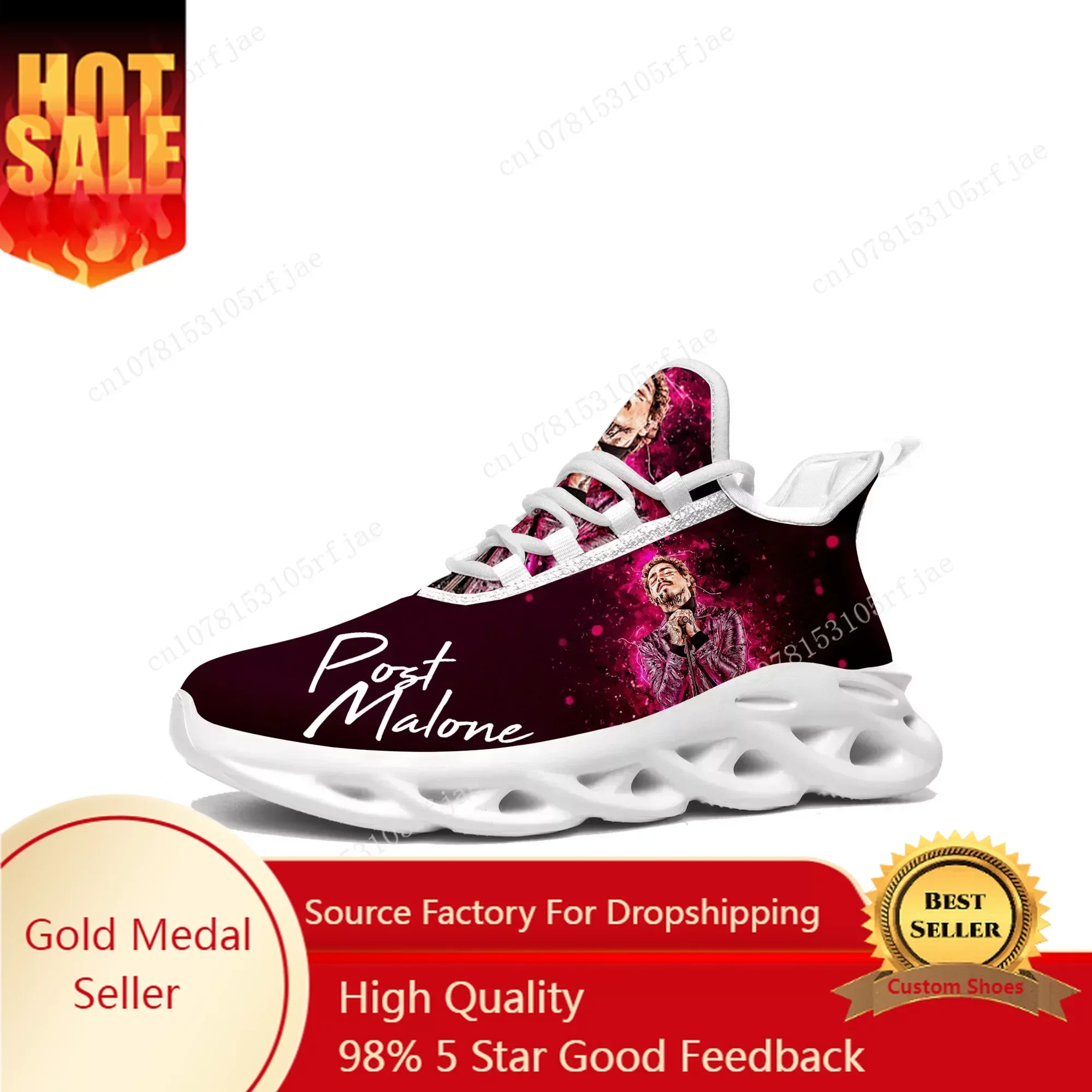 P-Posts M-Malones Hot Rap Flats Sneakers Mens Womens Sports Running Shoe Sneaker Lace Up Mesh Footwear Tailor-made Shoe White