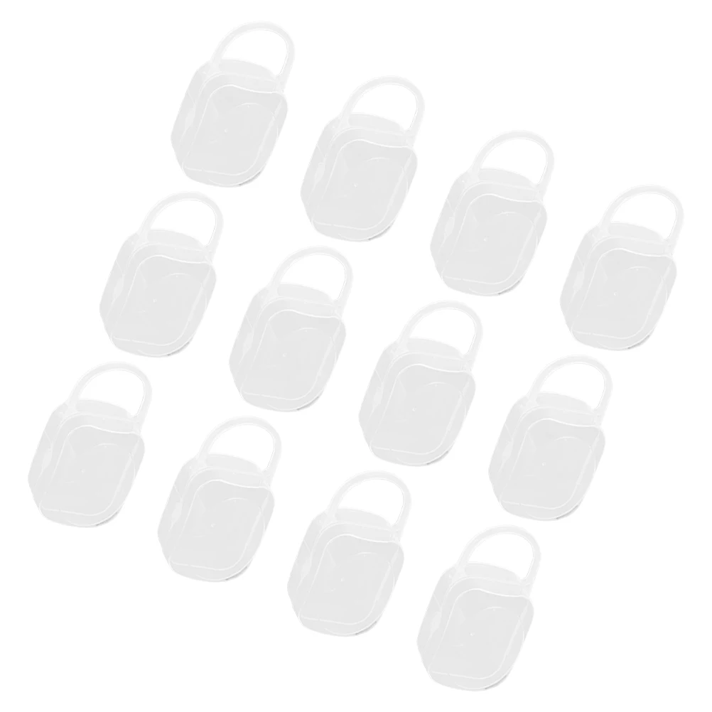 

12 Pcs Baby Pacifier ganizer Portable Transparent Box Diaper Bag Storage Container Newborn Travel Holder Wide Mouth PP