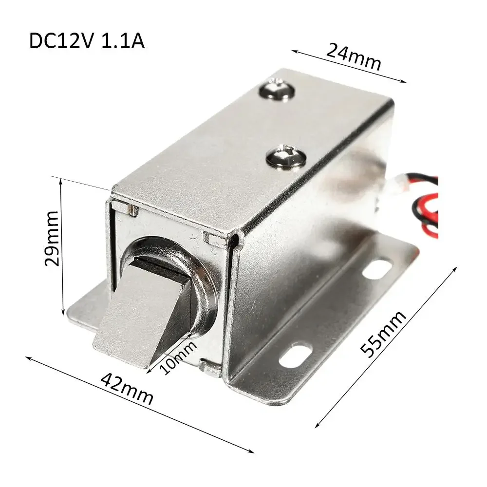 12V DC 1.1A elektrikli kilit montaj Solenoid dolap çekmece kapı kilidi düşük güç Smal otomatik kapı elektrikli kilitler