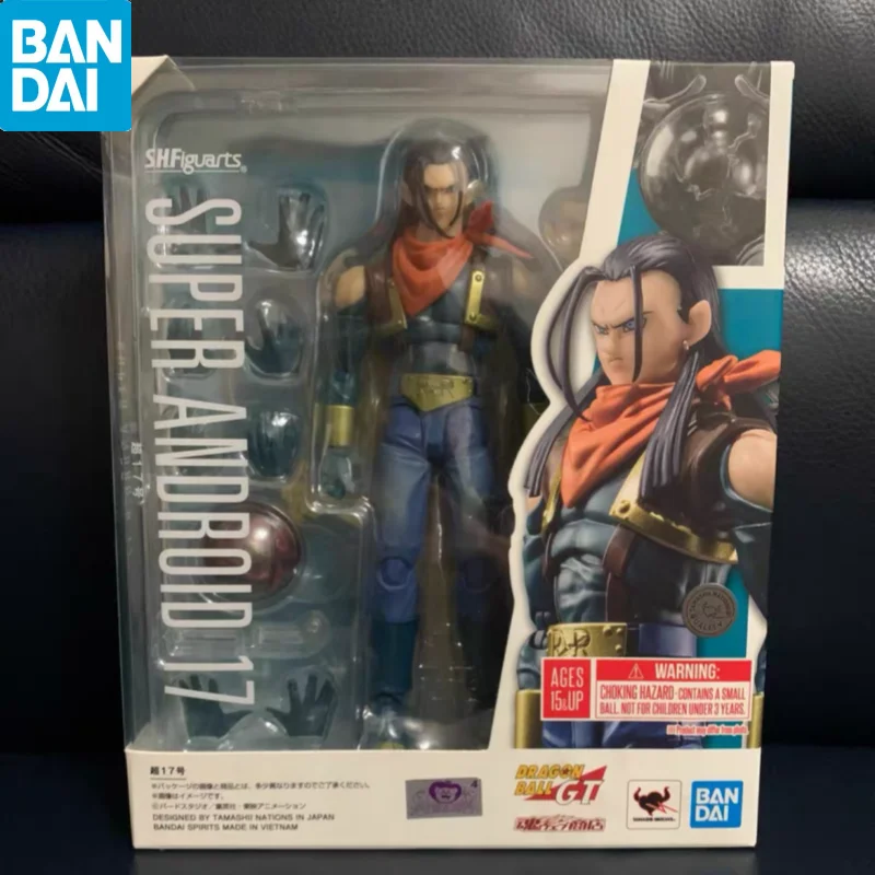 Original S.H.Figuarts Dragon Ball Pvc genuino Gt Super Android 17 colección figura de acción juguete Bandai personalización modelo regalo
