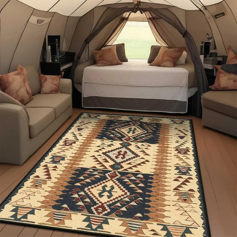 Ethnic Style Homestay Decoration Carpet Camping Thick Moisture-proof Carpet Resistant To Dirt, Wear and Easy Mats Carpet