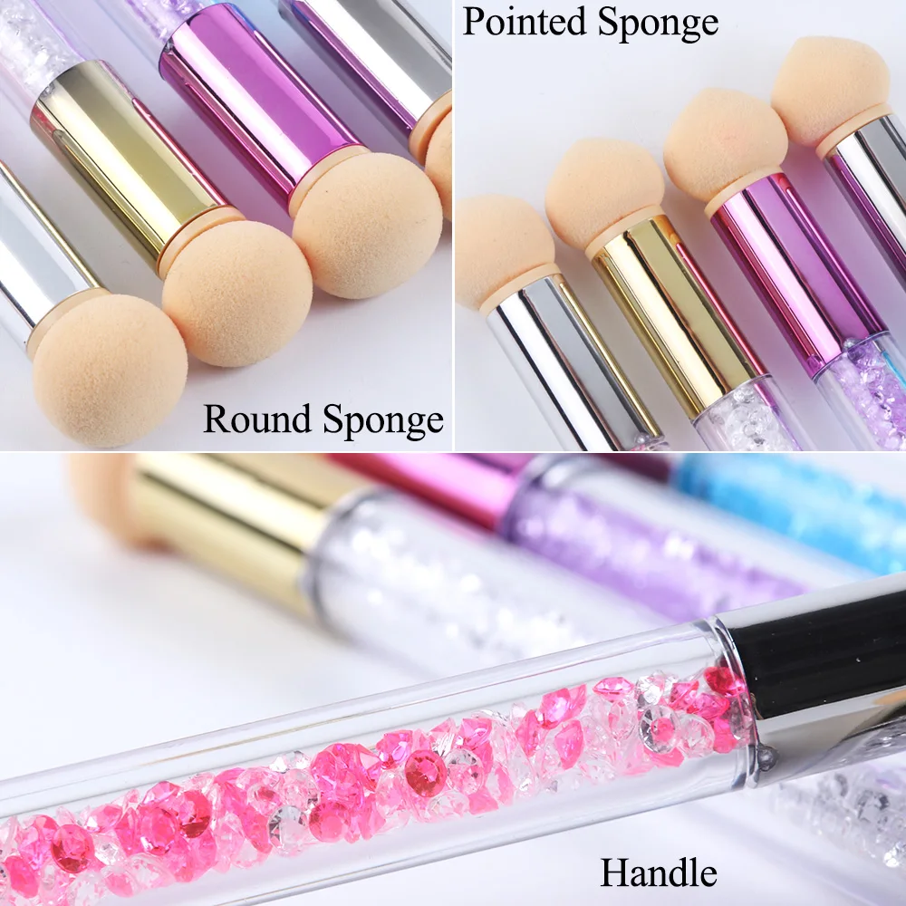 Penna a spugna sfumata a doppia testa pennelli per Nail Art penna Gel acrilico Glitter polvere Picking punteggiatura strumenti forniture per Manicure LEB944