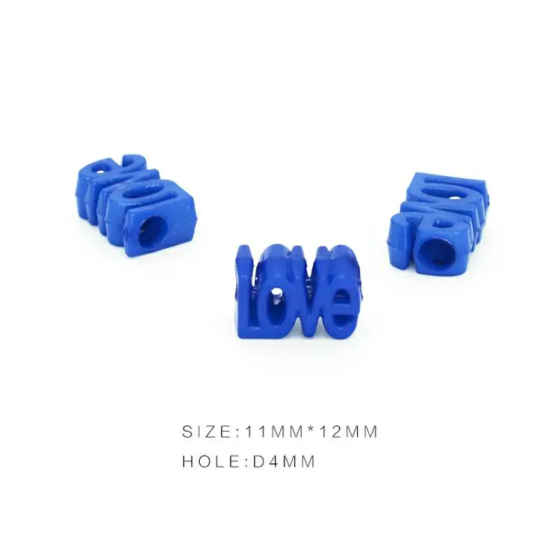 26pcs/Bag Big Hole LOVE-Shape Acrylic Bead 16mm For Hair Jewelry Making DIY Bracelet Spacer Accessories