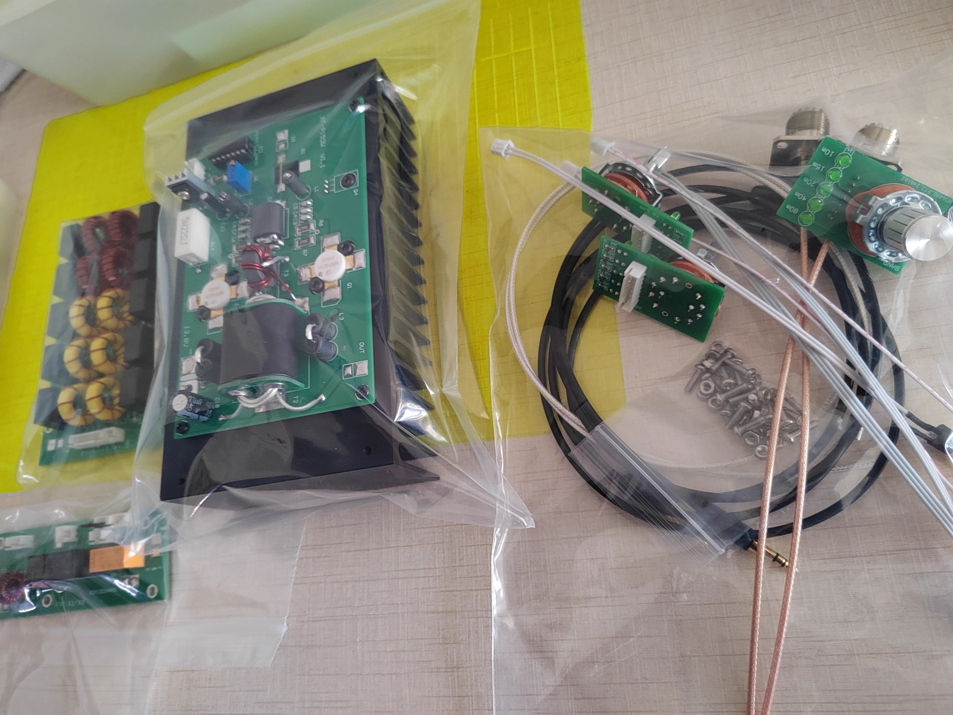 100W 3.5-30mhz Shortwave HF Power Amplifier AMP with Heatsink + LPF filter + TX RX Converter