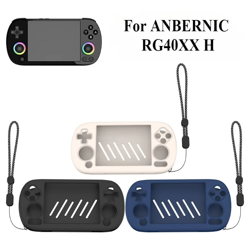 

For ANBERNIC RG40XX H Game Console Silicone Case Shockproof Protector Shell Sleeve with Lanyard For Anbernic RG40XX H Game Case