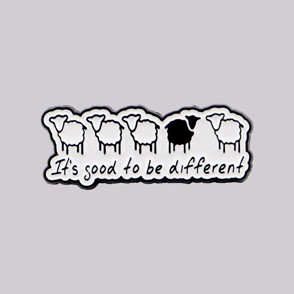Fünf Schafe kombinieren „It'S Good to Be Different“ Emaille-Anstecknadel, Anstecknadeln, Broschen für Frauen, lustiger Schmuck, Accessoires, Geschenk für Freunde