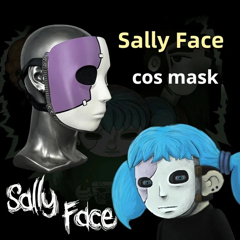 Maska Sally Face Cosplay Gra Anime Sal Fisher Pełnotwarzowa Maska Unisex Halloween Karnawał Przebranie Impreza Kostium Rekwizyty Prezenty