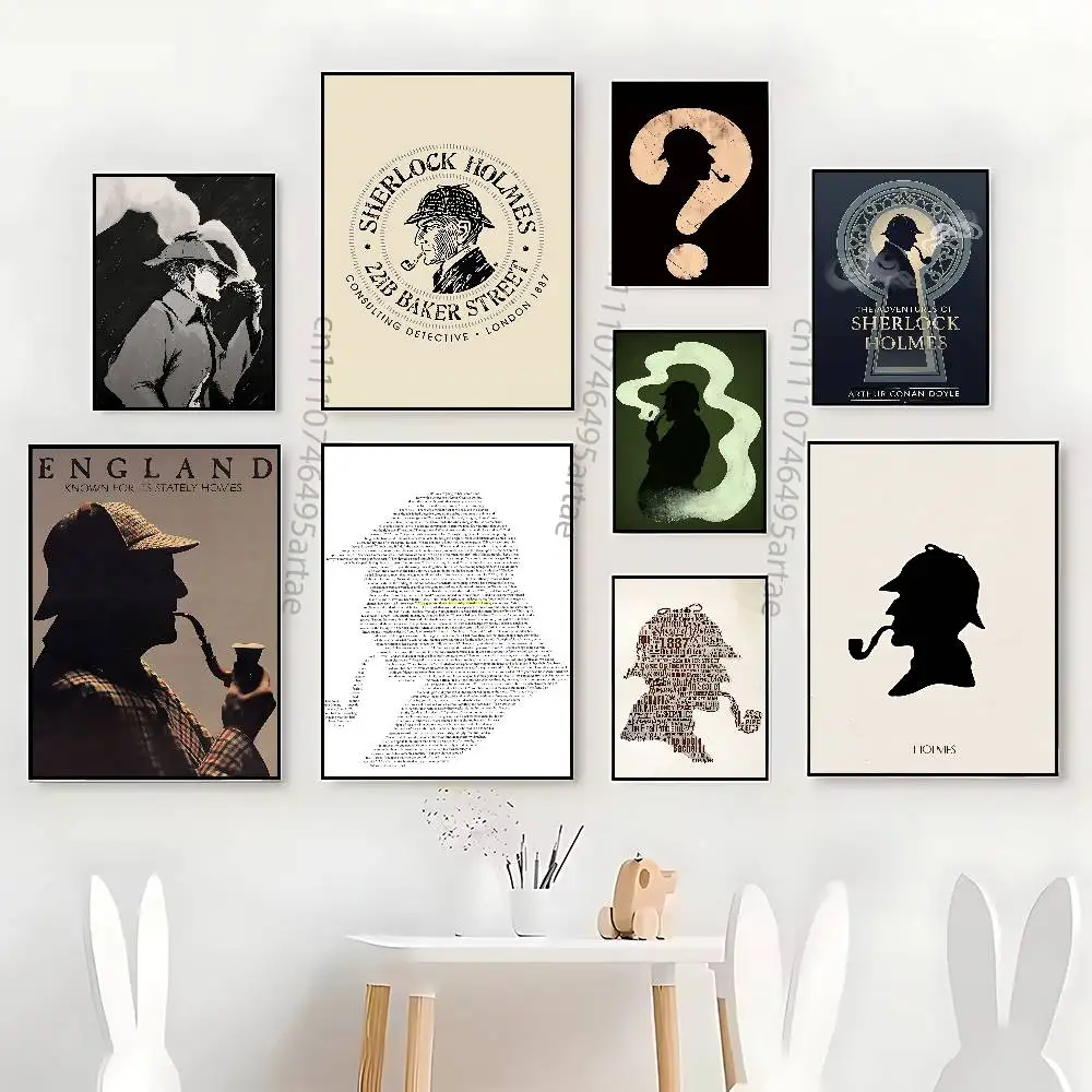 Literary Sherlock Holmes Artists Canvas Painting for Living Room Home Decor Poster Fans Gifts-unframed
