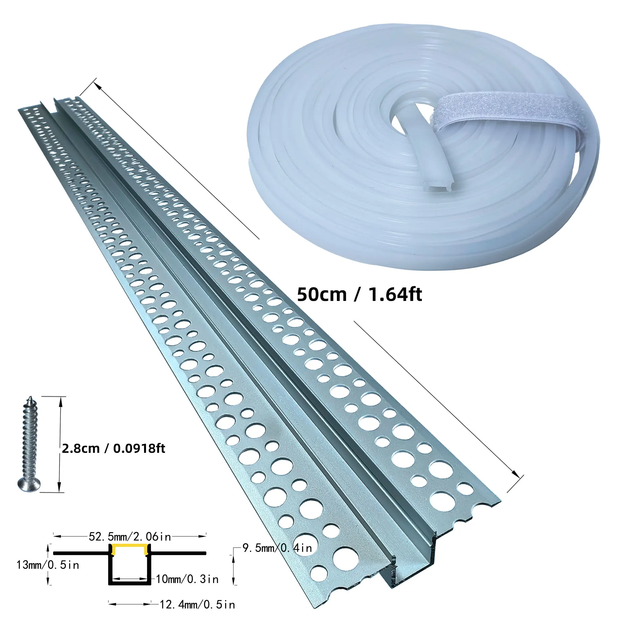 

Светодиодная лента с алюминиевым профилем и сменным диффузором — гибкая силиконовая крышка, 1 м/5 м, черный, белый цвет