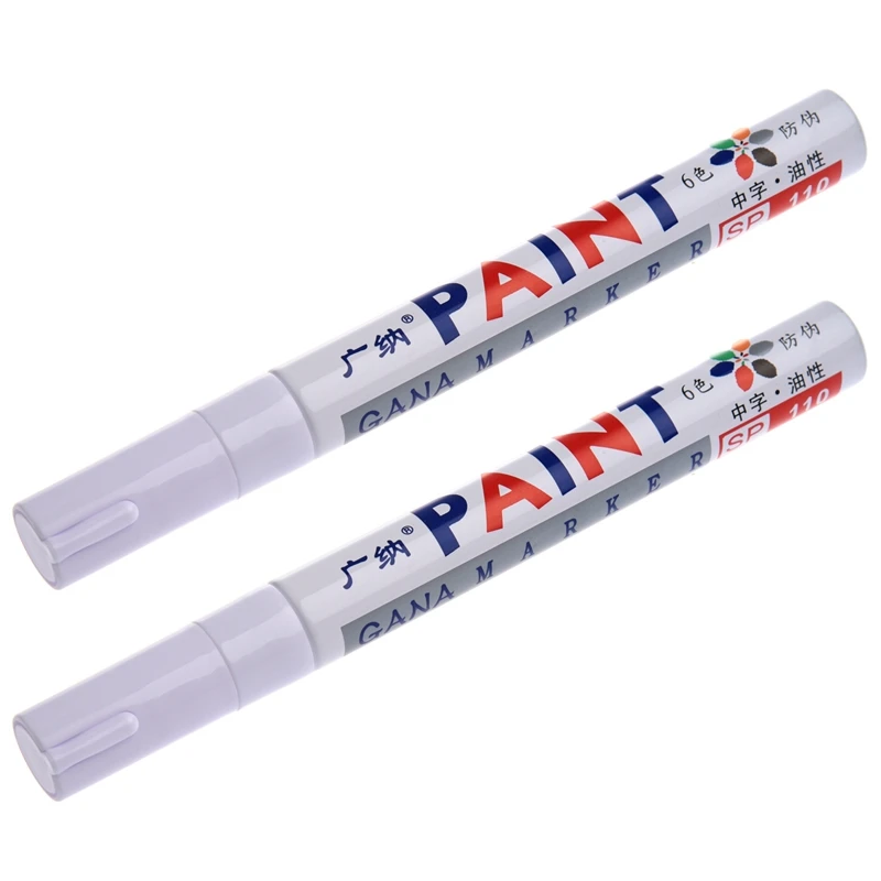 

2X Permanent Car Tire Metal Paint Pen Marker White