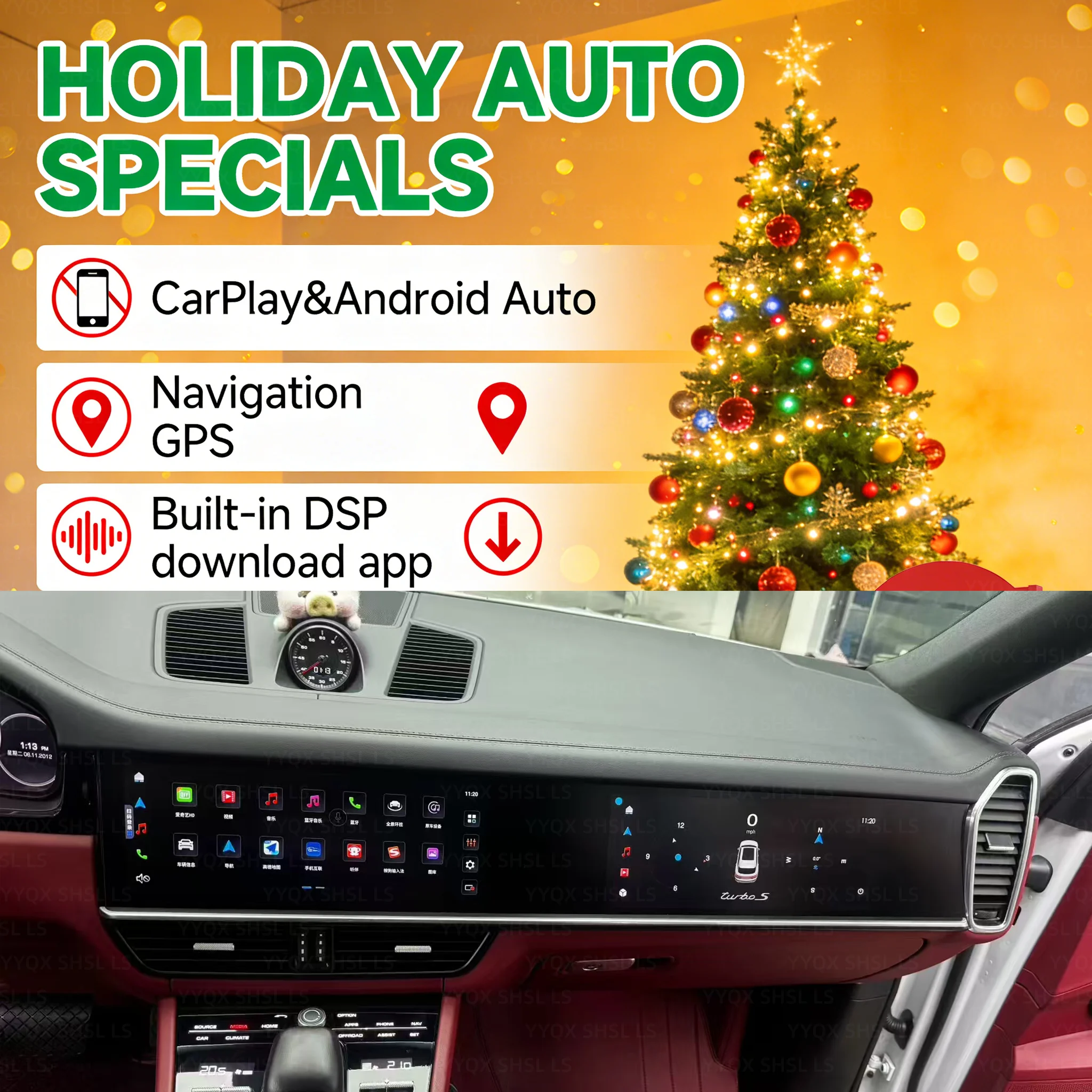 

12.3 Inch Screen Car Radio For Porsche Cayenne 2018-2023 Android Auto GPS Navigation Multimedia Video Stereo Receiver Head Unit