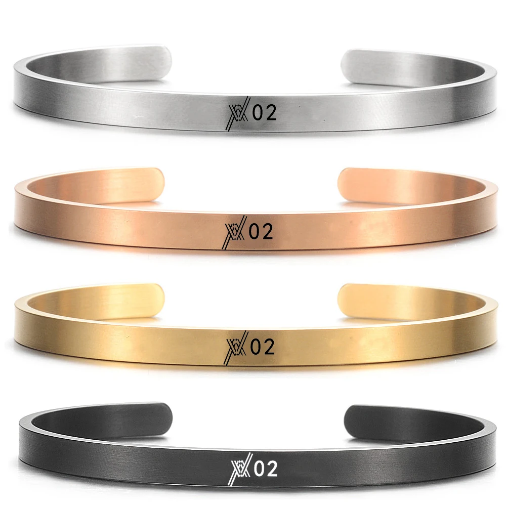 Anime Darling Code 002 Zero Two Symbol Bracelet Stainless Steel Bangle for Women Men Jewelry Gift