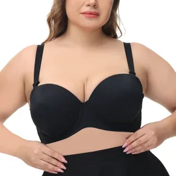 New Women's Strapless Minimizer Bra Seamless Underwire Convertible Straps Push Up Bras For Women Non-slip Plus Size Bra