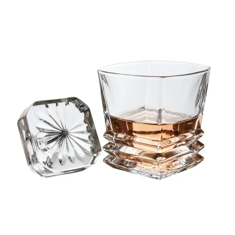 Eco-Friendly Whiskey Bottle Collection Set with Wooden Gift Box And Wine Glass Storage for Household Cross-Border