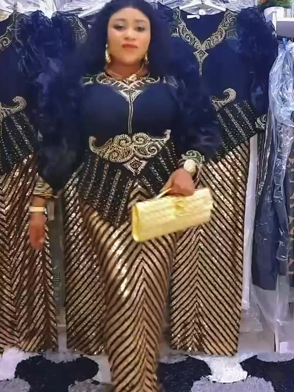 Robe de soirée à paillettes de luxe africain pour femmes, grande taille, robe longue de soirée de mariage, vêtements Ankara élégants, Turquie