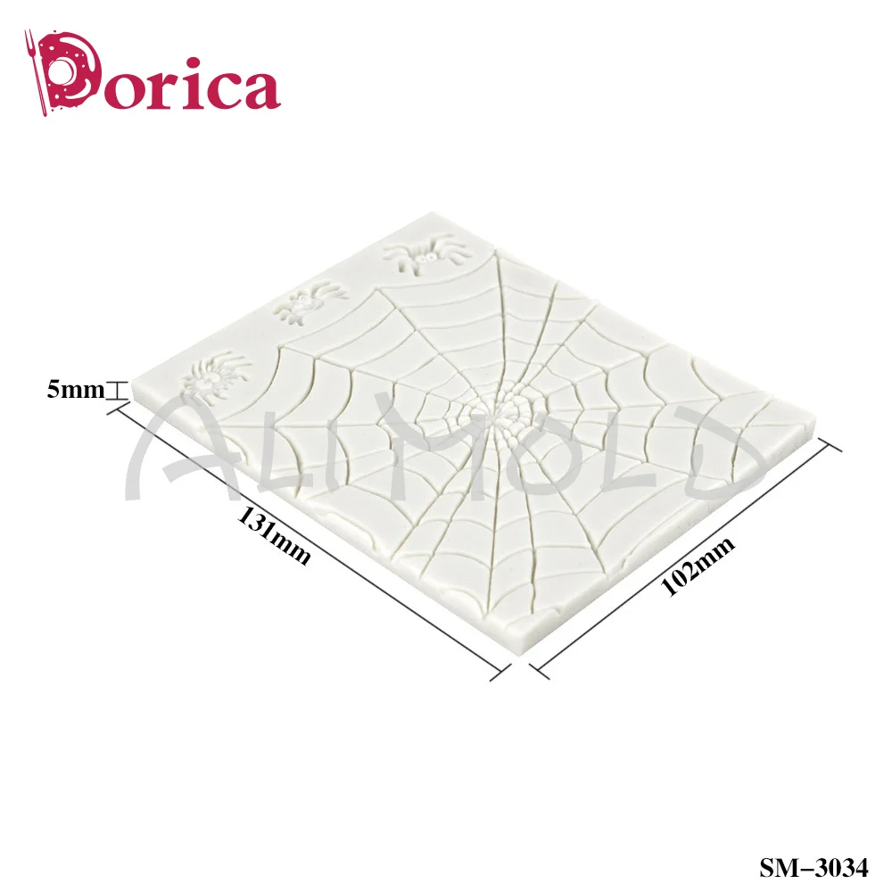 Dorica Halloween Spider Web Cake Mold Silicone Fondant Chocolate Resin Mould Party Theme Cake Decorating Tools Bake Accessories