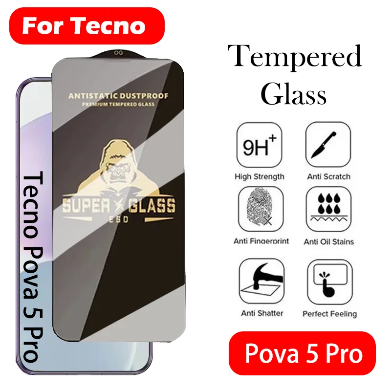 KingKong Gorilla Tempered Glass For Tecno Spark Pova 5 Pro Screen Protector for Tecno Spark 5 Pro 4