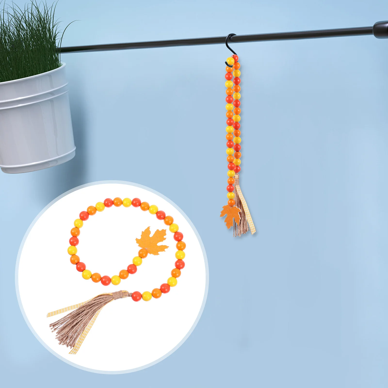 

Exquisite Maple Leaf Beaded Garland Stylish Decoration Pendant For Thanksgiving