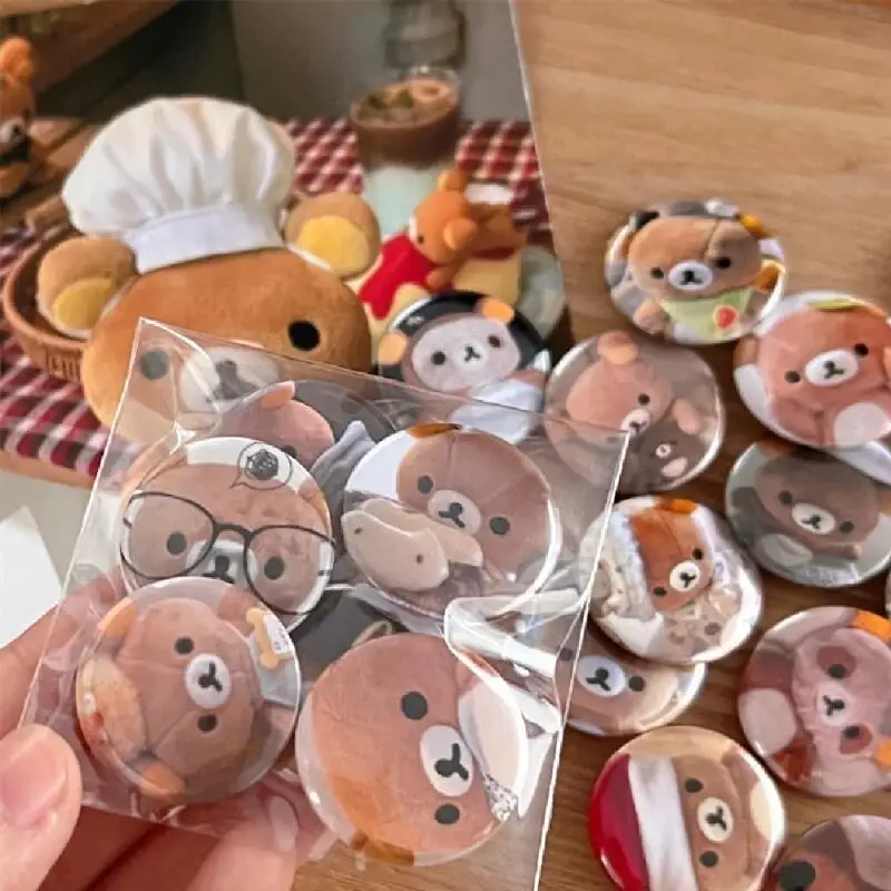 25 مللي متر Rilakkuma شارة صغيرة ريترو ستايل بروش يده حساب الديكور الملابس و itabag الديكور انمي ياباني المحيط