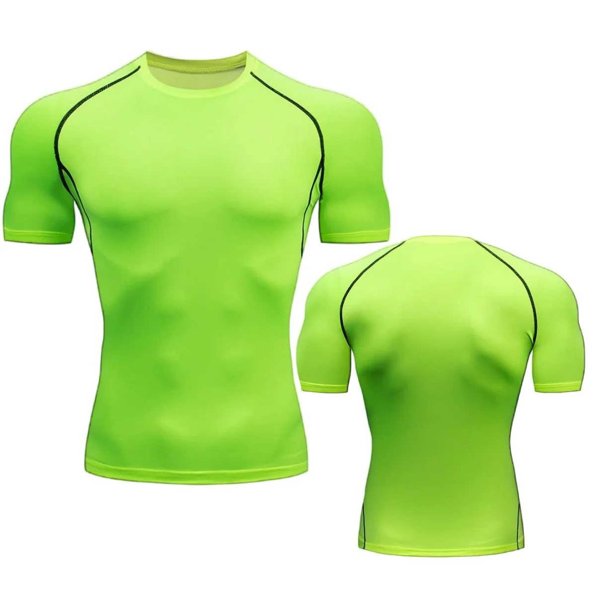 Men Sports T-shirt Dry Fit Short Sleeve Tops Running Compression Sweatshirt Yoga Top Jogging Workout Clothes Rashguard