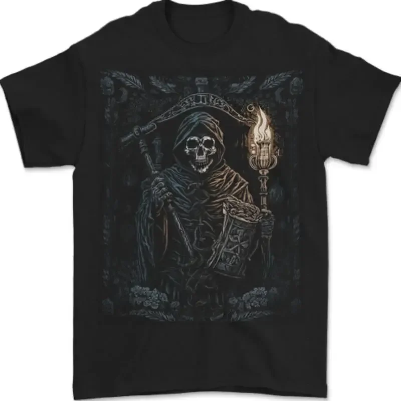 Camiseta gótica Sensenmann Gothic Heavy Metal Totenkopf 2 Herren 100% algodón