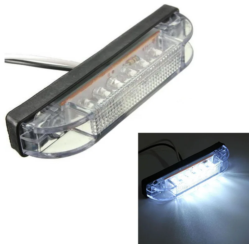 12V White 1PCS Lamp Truck Trailer 6 LED Clearance Side Marker Light 