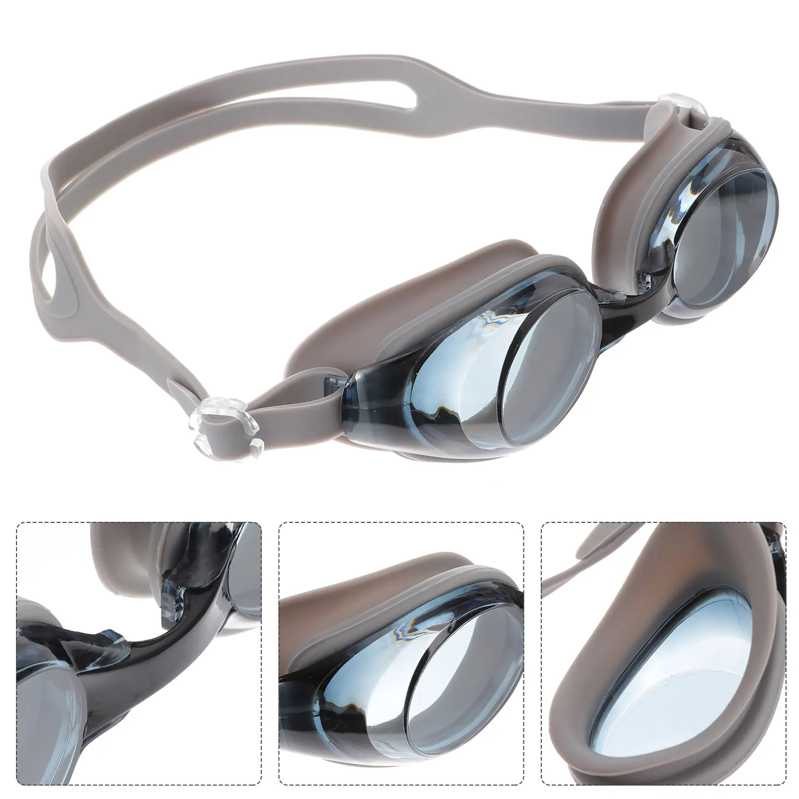

Premium Swimming Glasses Anti Fog Uv Protection Adjustable Fit Comfortable for Long Swim Sessions Adult Grey