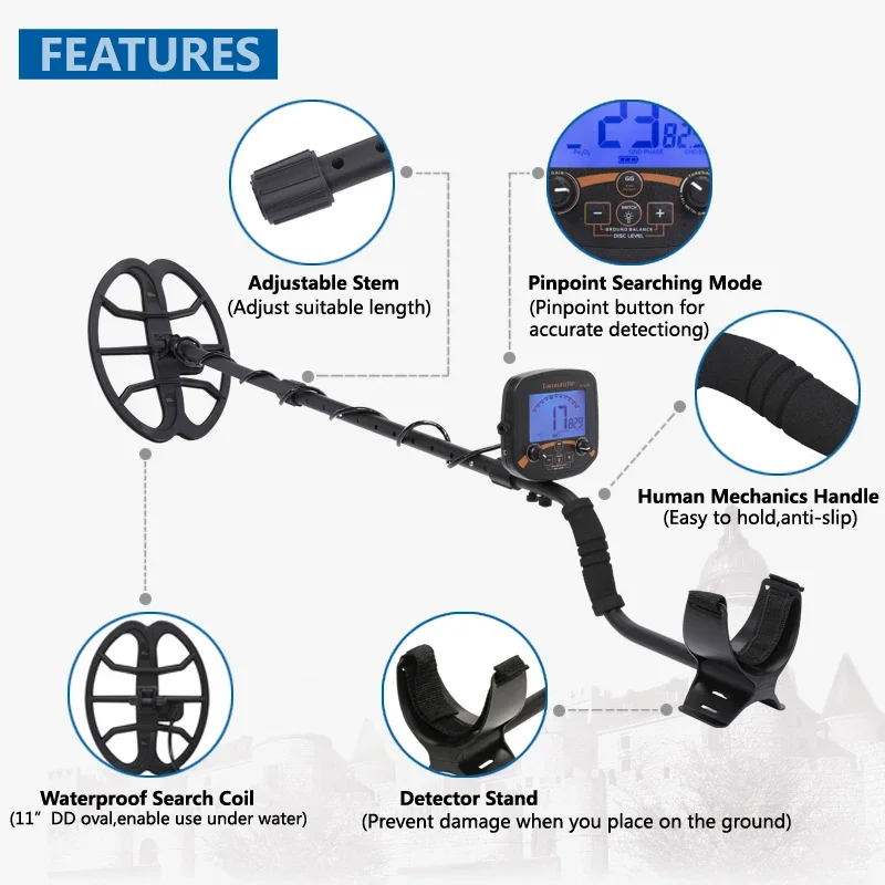 TC-600 Underground Metal Detector 19.2KHZ High Sensitivity Pinpoint For Archaeology Exploration Gold Silver Old Metal Objects