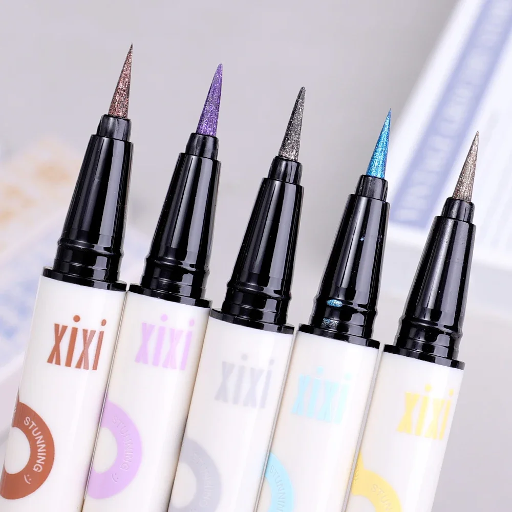 Waterproof Punk Metal Pearl Diamond Eyeliner Lasting Glitter Pink Purple Silver Blue Color Eye Liner Eyeshadow Pencil Eye Makeup