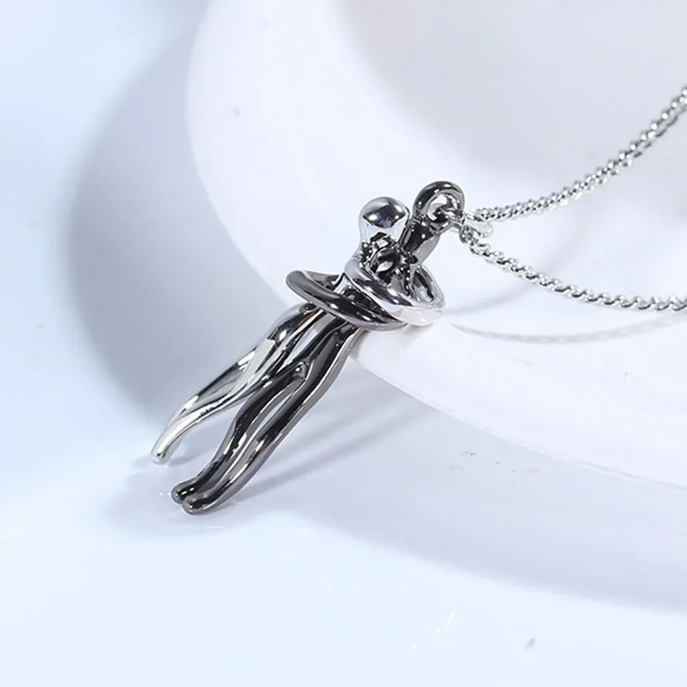Fashion Hugging Necklace Jewelry Choker Hug Pendant Chain Men Necklaces For Lover Women Couple Men Lady Female Male Gift - view 5