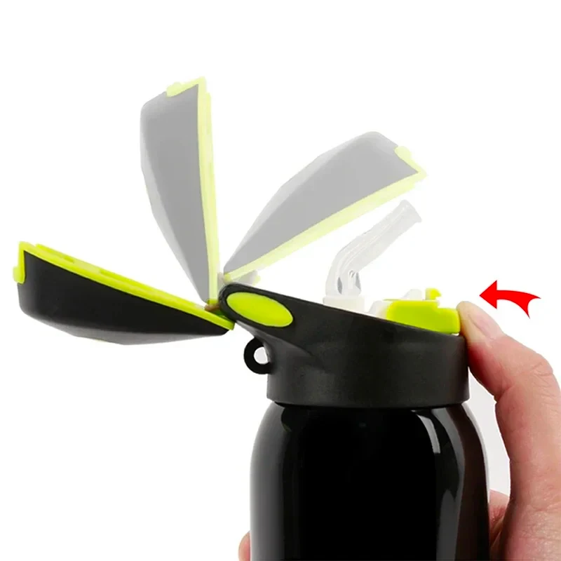 500ML Double Wall Vacuum Insulated Stainless Steel Water Bottle with Straw, Cycling Thermos Mug for Outdoor Sports view 5
