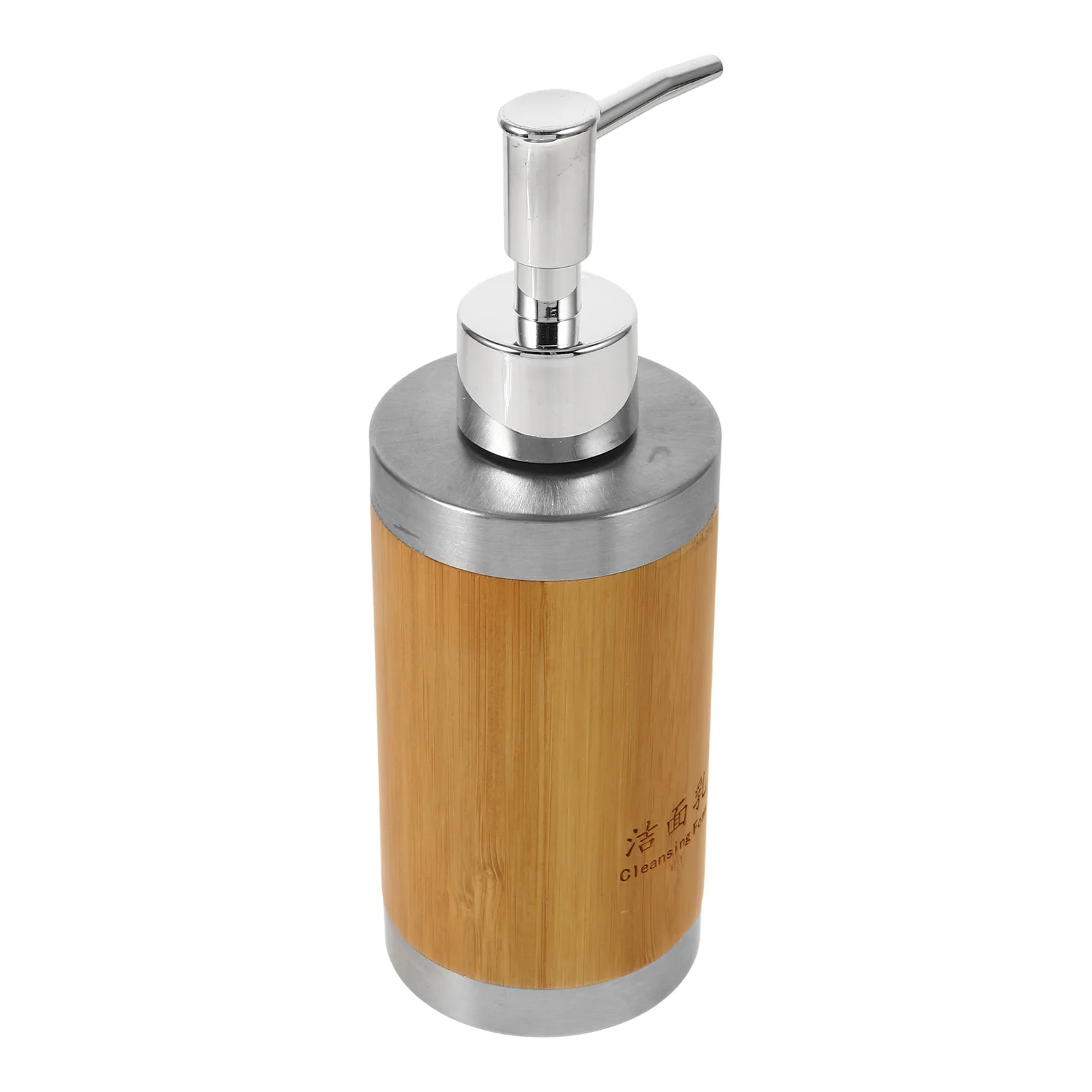 

Press Type Soap Dispenser Lotion Bottle Plastic Bamboo for Kitchen Bathroom Hotel Home Use Cleansing Foam Bottle