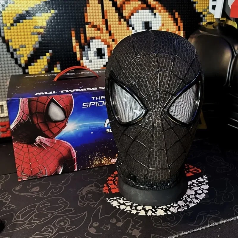 New Venom Black Amazing Spider Man 1:1 Electronic Mask Ring Remote Control Cosplay Party Head Cover For Adults Kids Gift Toys