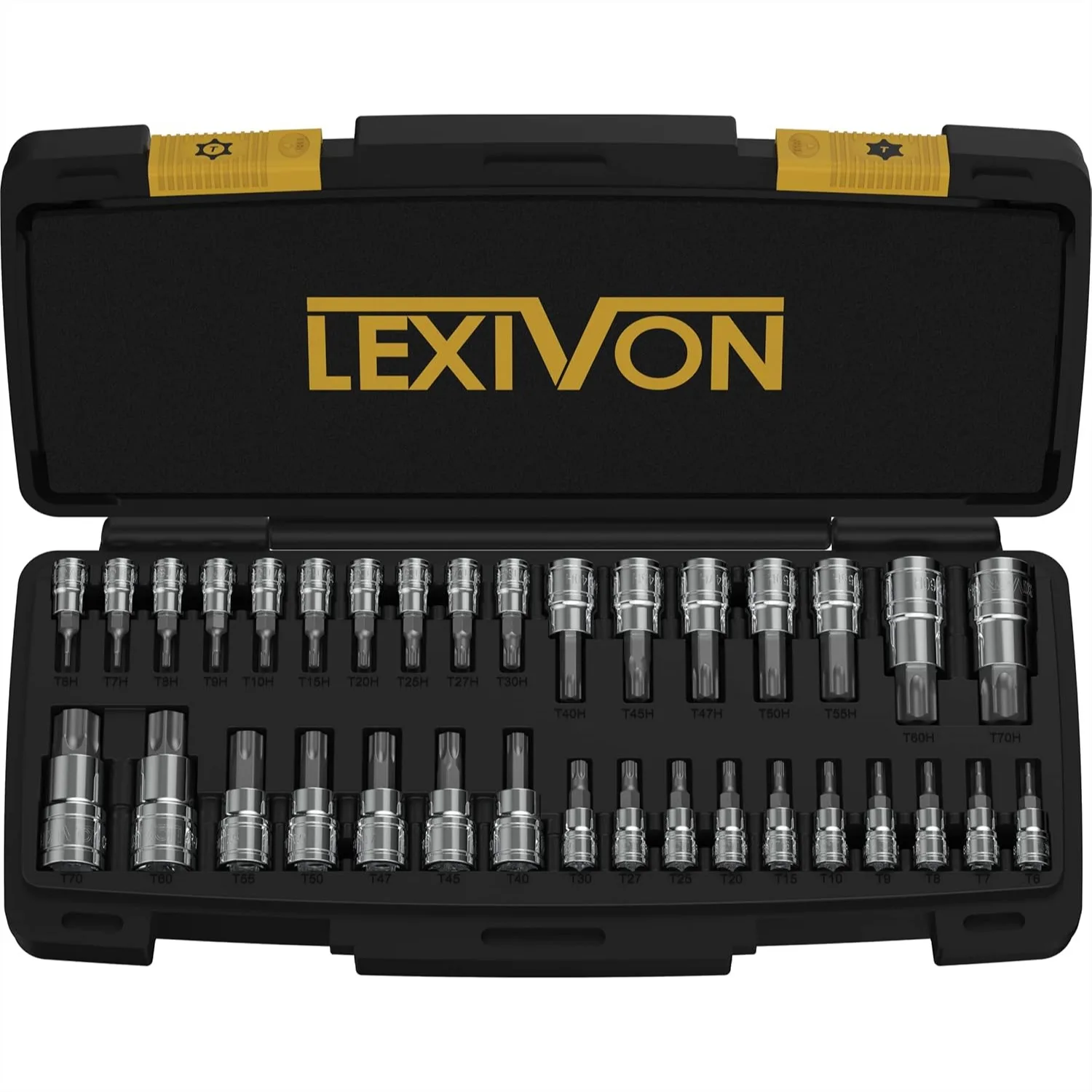 

34-Piece Master TORX Bit Socket Set, S2 Alloy Steel, Solid & Tamper Proof T6-T70, Premium Storage Case